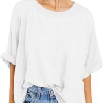 Womens  T Shirts Short Sleeve Loose Casual Tops Summer Basic Tees | Crew Neck,Boyfriend Shirt,Casual Tops,Maternity Clothes