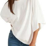 Womens  Half Sleeve T-Shirts Summer Casual Crew Neck Tshirt Loose Fit Side Slit Tee Tops