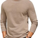 Men Cotton Regular Long Sleeve Crew T Shirt